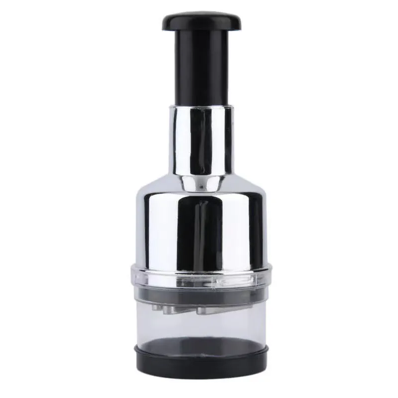 304 Stainless Steel Push Garlic Chopper – Manual Press Mincer & Crusher for Garlic, Ginger, Onion, and Chili, Handheld Food Chopper Kitchen Gadget